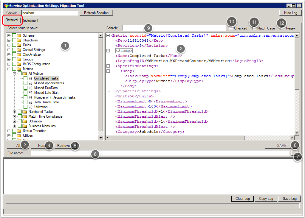 Controls for retrieving and exploring configuration