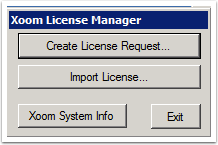 Xoom License Manager window