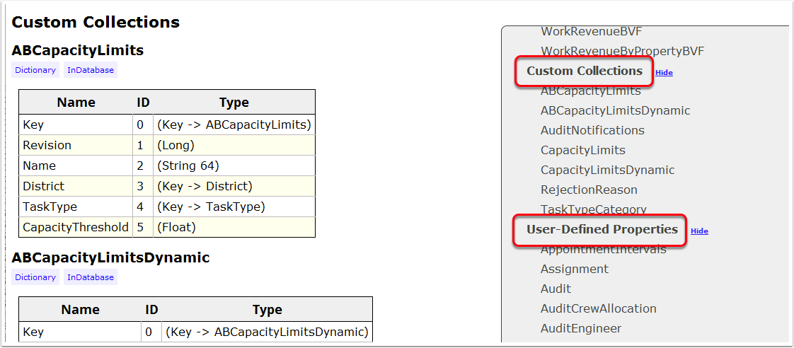 Custom Collections and User Settings in the Structure report